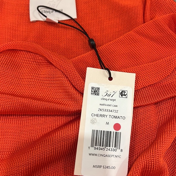Cinq a sept Marta knit camisole - size M - cherry tomato - NWT - Picture 2 of 2